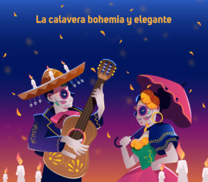 La calavera bohemia y elegante